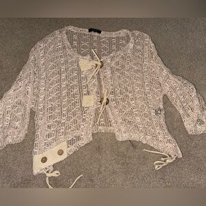 Kaktus Cream Lace Knit Cardigan